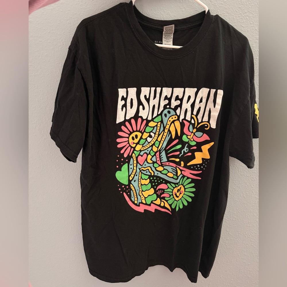 Ed Sheeran Mathematics Concert Tour T-Shirt Dragon Snake Black Shirt Size XL